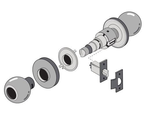 Exploded View of a Door Knob