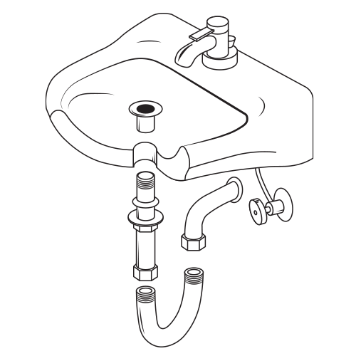 Exploded View of Sink Plumbing